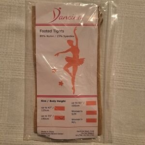 Dancina girls footed tights, 140cm 6-8 years, New